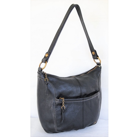 The Sak Handbags - The Sak "Iris" Pebbled Leather Hobo in Midnight